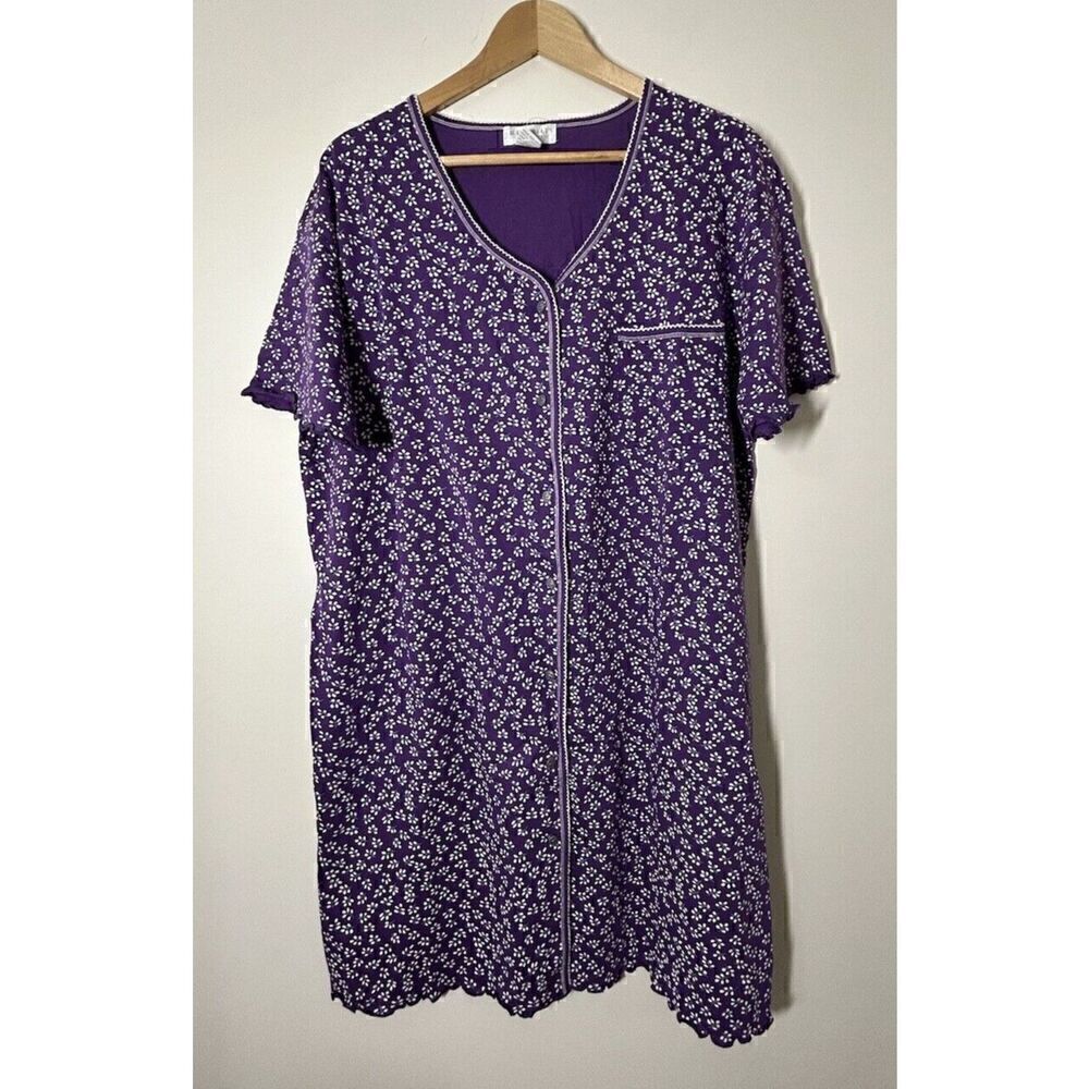 B.G. Street 100% Cotton Short Sleeve Floral Nightgown Womens M/L NWT 5081